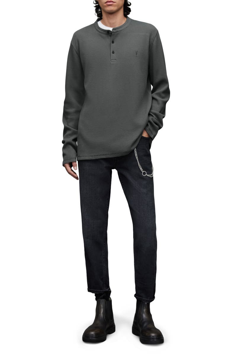 AllSaints Hayes Stretch Organic Cotton Henley T-Shirt, Alternate, color, 