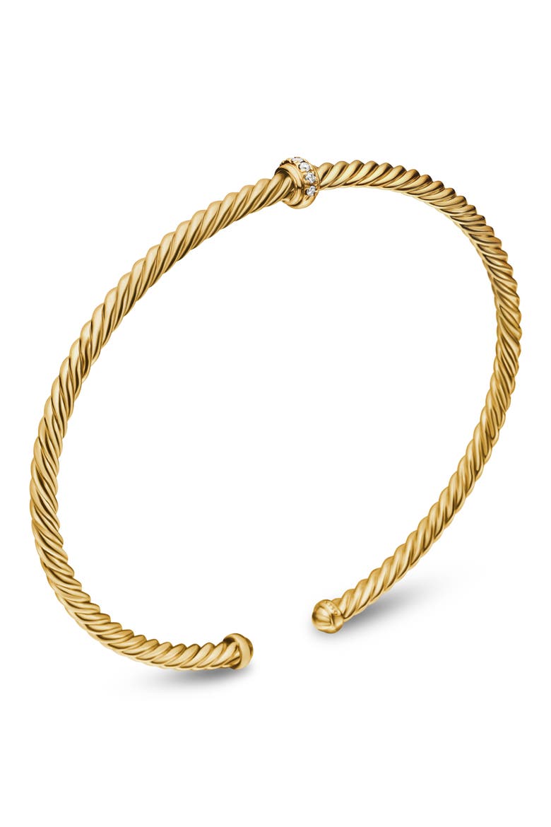 Renaissance Center Station Bracelet with Diamonds in 18K Gold, 3mm, Alternate, color, GOLD/ DIAMOND