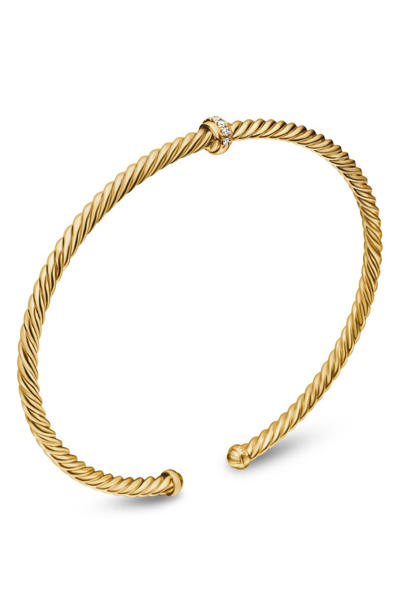 David Yurman Renaissance Center Station Bracelet with Diamonds in 18K Gold, 3mm, Alternate, color, Gold/ Diamond