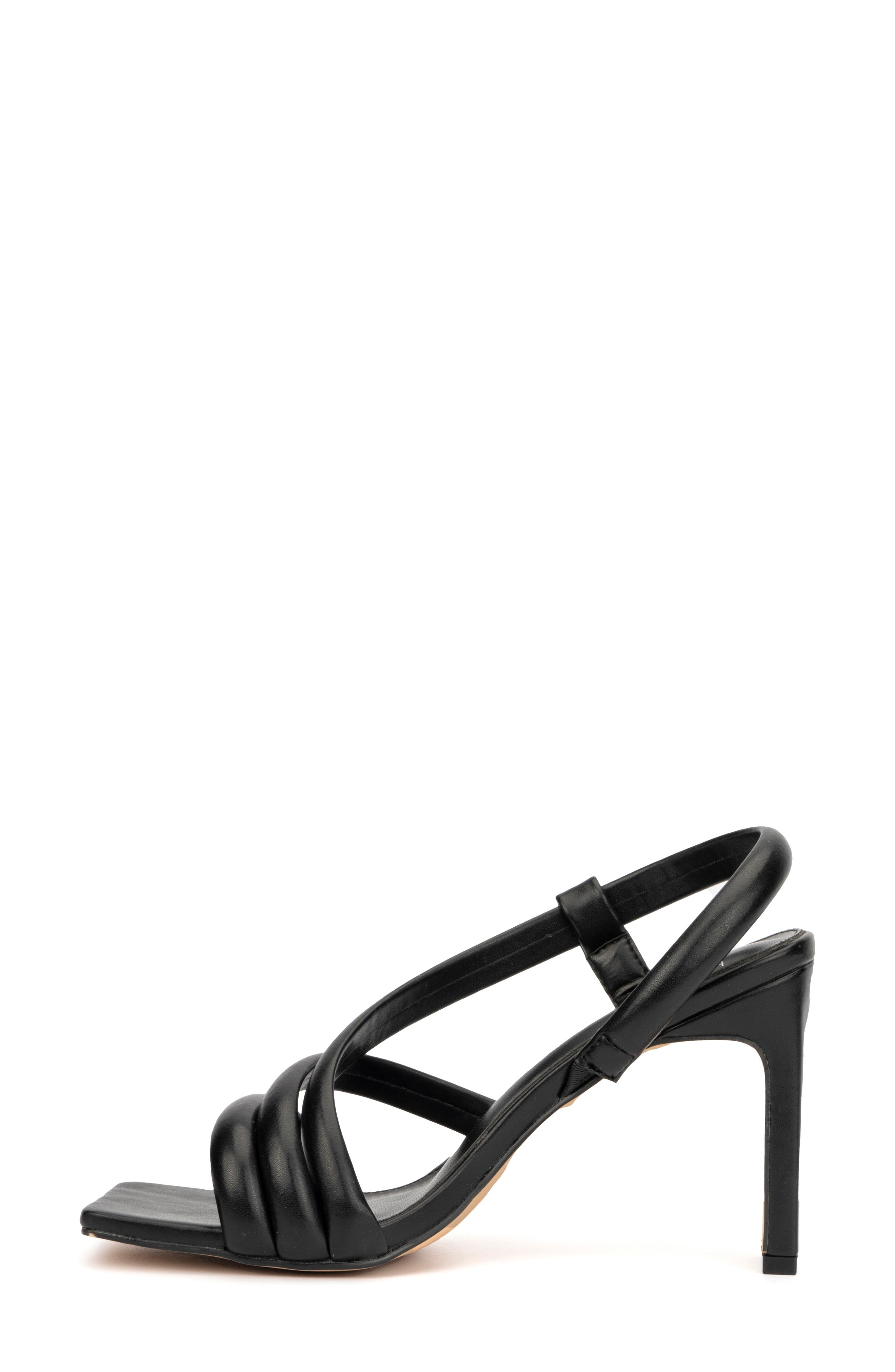 NEW YORK AND COMPANY Albina Asymmetrical Heeed Sandal, Alternate, color, Black