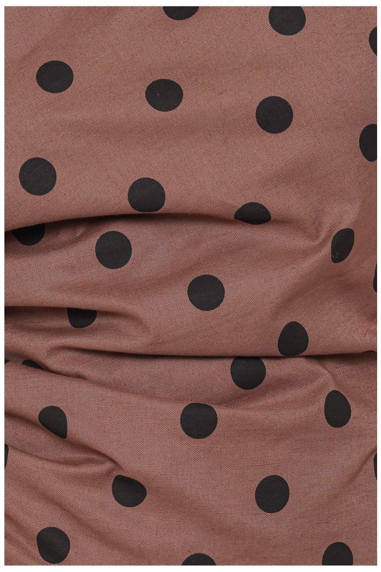 Carter One-Shoulder Top & Shorts Set, Alternate, color, BROWN POLKA DOT
