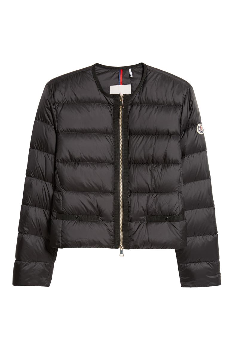 Laurine Down Crop Jacket, Alternate, color, BLACK