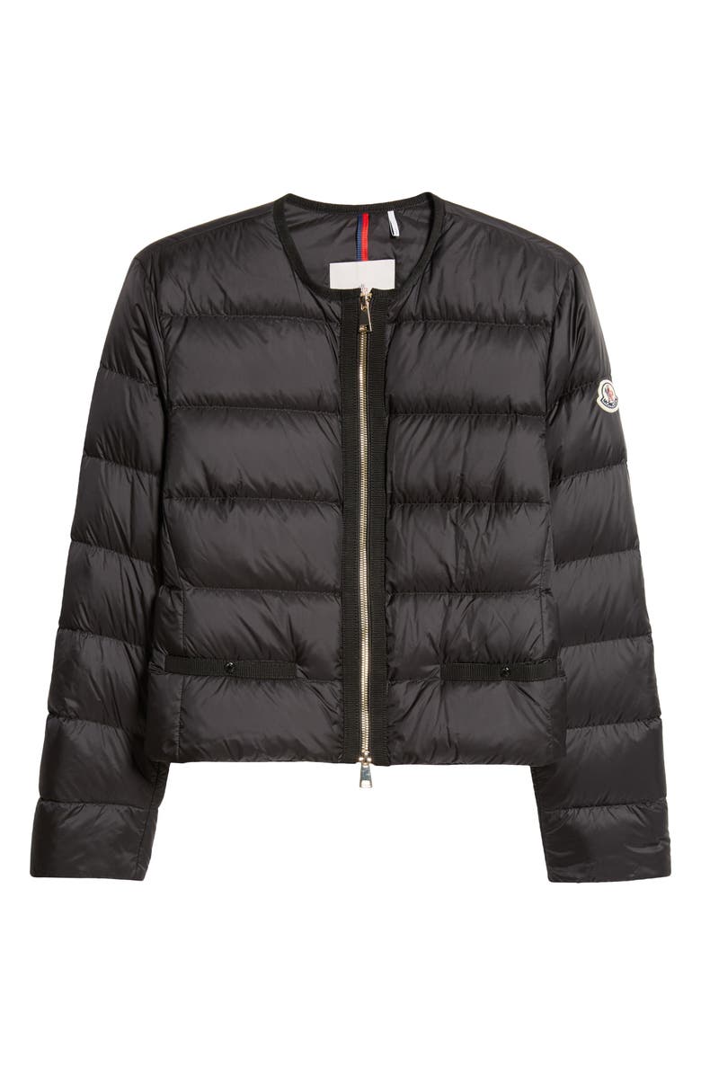 Moncler Laurine Down Crop Jacket, Alternate, color, Black