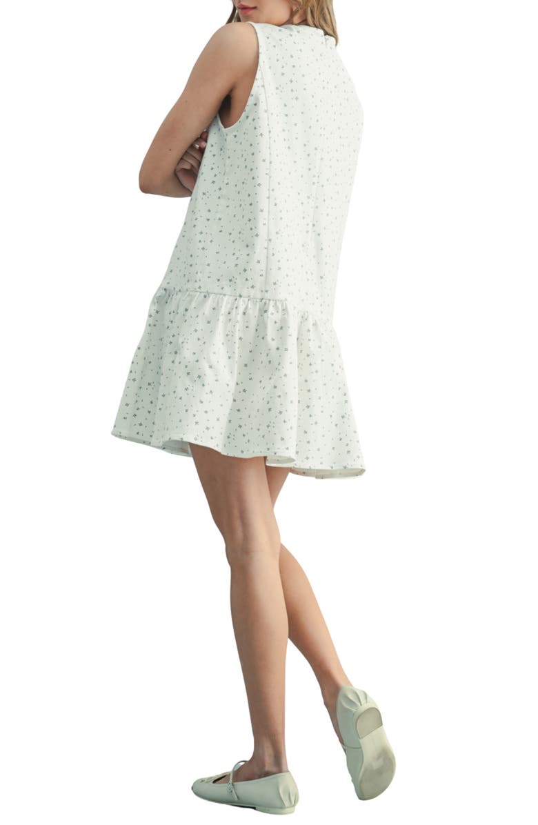 WISHLIST Floral Drop Waist Cotton Minidress, Alternate, color, White
