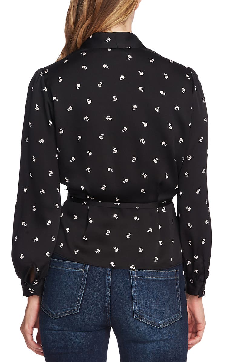Vince Camuto Wrap Front Peplum Blouse, Alternate, color,