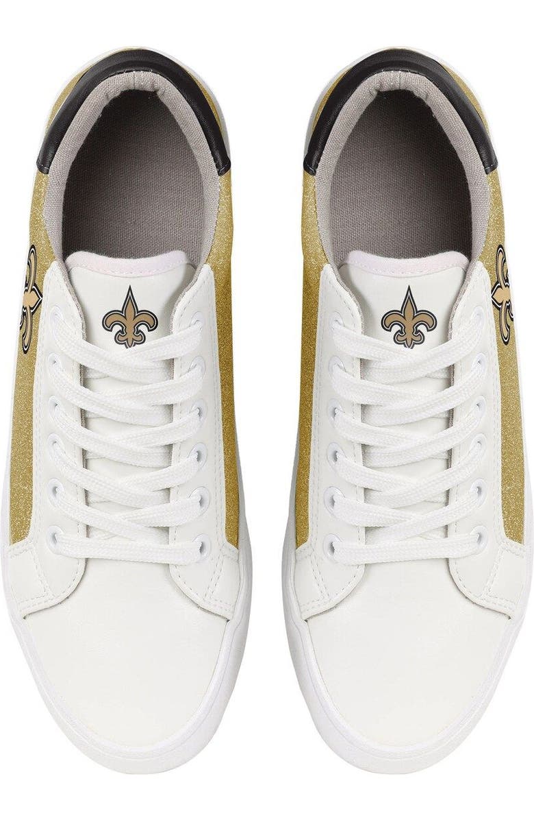 FOCO Women's FOCO New Orleans Saints Glitter Sneakers, Alternate, color,