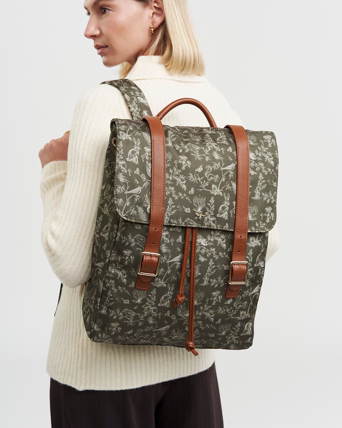 Flora Orla Scene Print Backpack, Alternate, color, Khaki