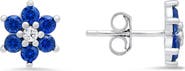 Queen Jewels Petitie Floral Cubic Zirconia Stud Earrings