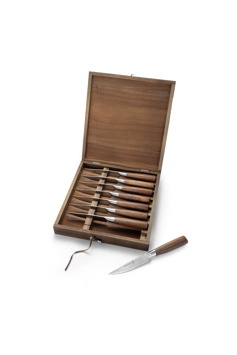 Delta 8-Piece Knife Block Set, Main, color, Brown