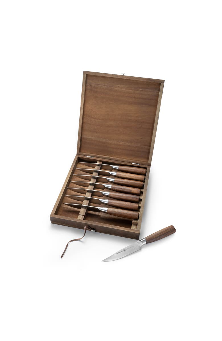 Schmidt Brothers Cutlery Delta 8-Piece Knife Block Set, Main, color, Brown