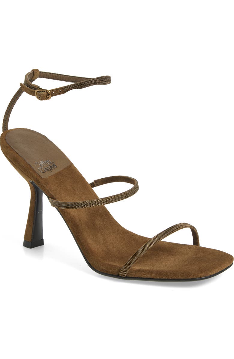 Jeffrey Campbell Monica Ankle Strap Sandal, Main, color, Khaki Suede