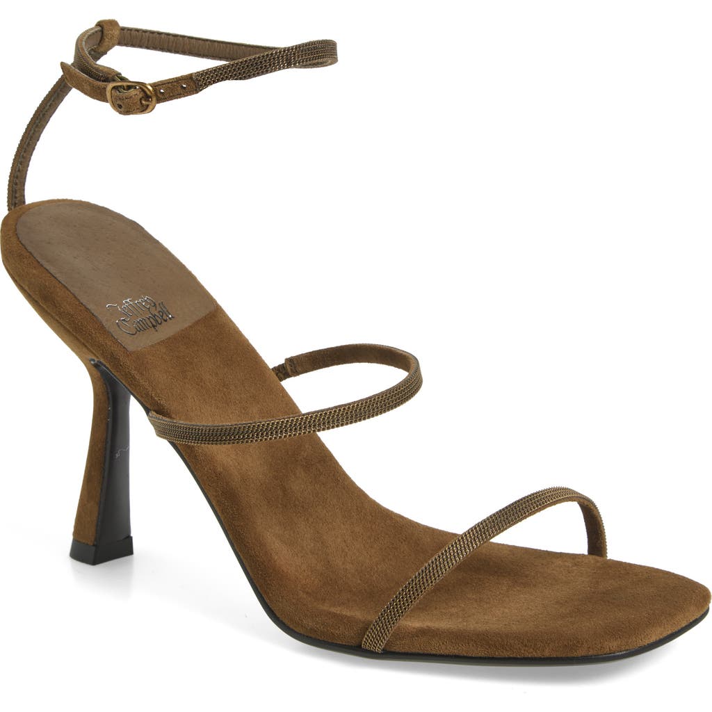 Jeffrey Campbell Monica Ankle Strap Sandal In Khaki Suede