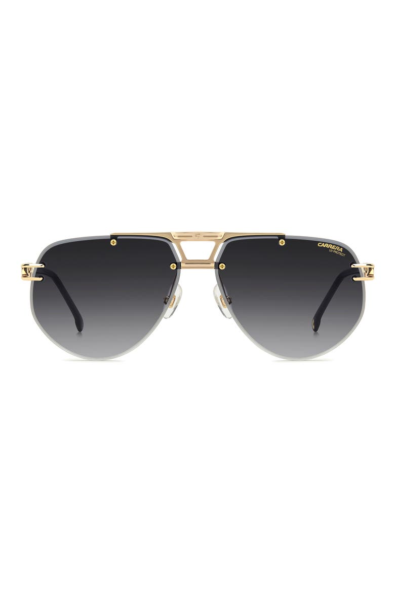 63mm Gradient Oversize Rectangular Sunglasses, Main, color, GOLD BLACK/ DARK GREY SF