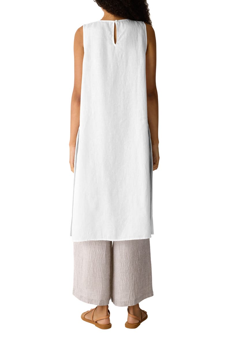 Longline Organic Linen Tunic, Alternate, color, WHITE