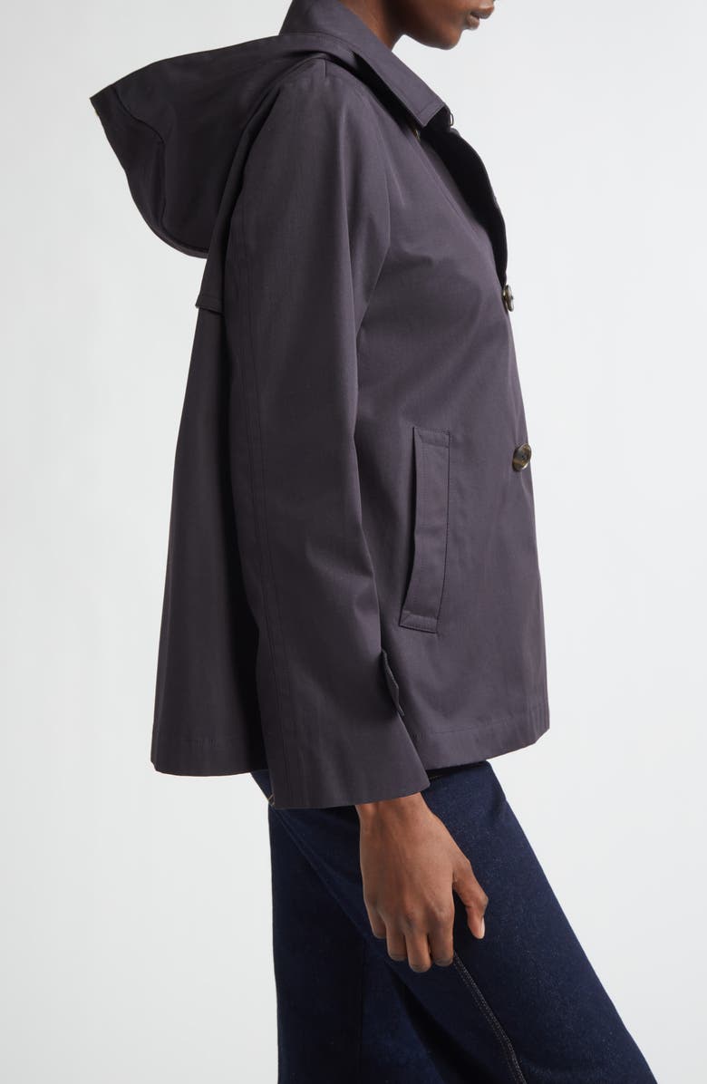 Herno Double Breasted Hooded Short Trench Coat, Alternate, color, 9200 Navy