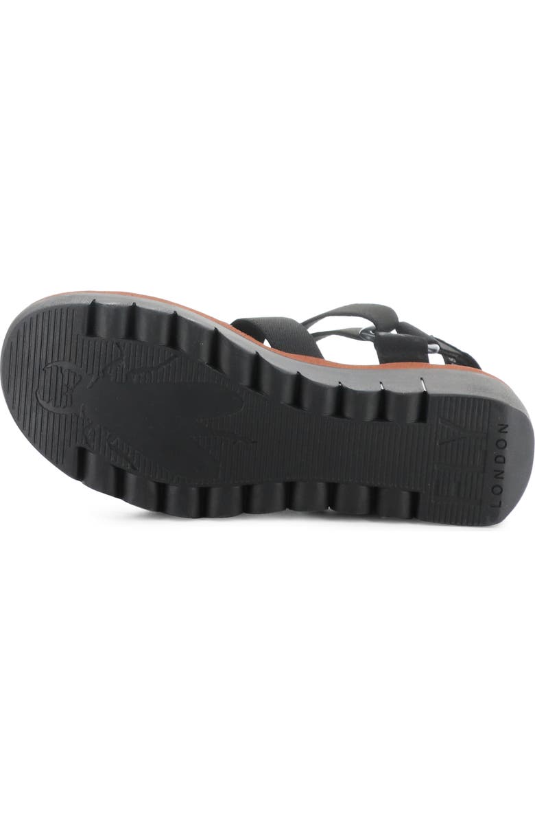 Fly London Yoji Platform Wedge Sandal, Alternate, color, Black/ Brick