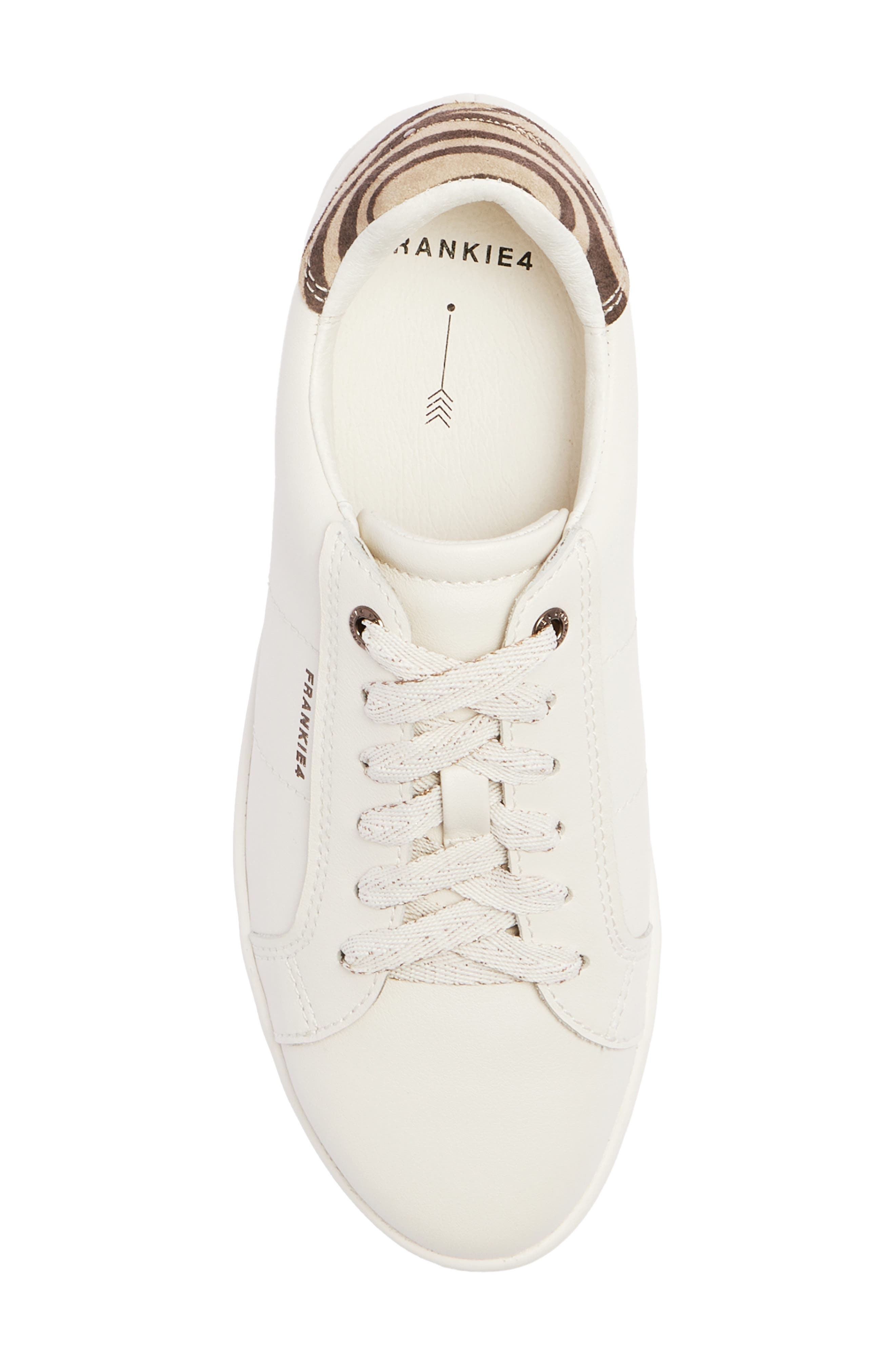 FRANKIE4 Jackie V Leather Sneaker, Alternate, color, Chalk/ Zebra