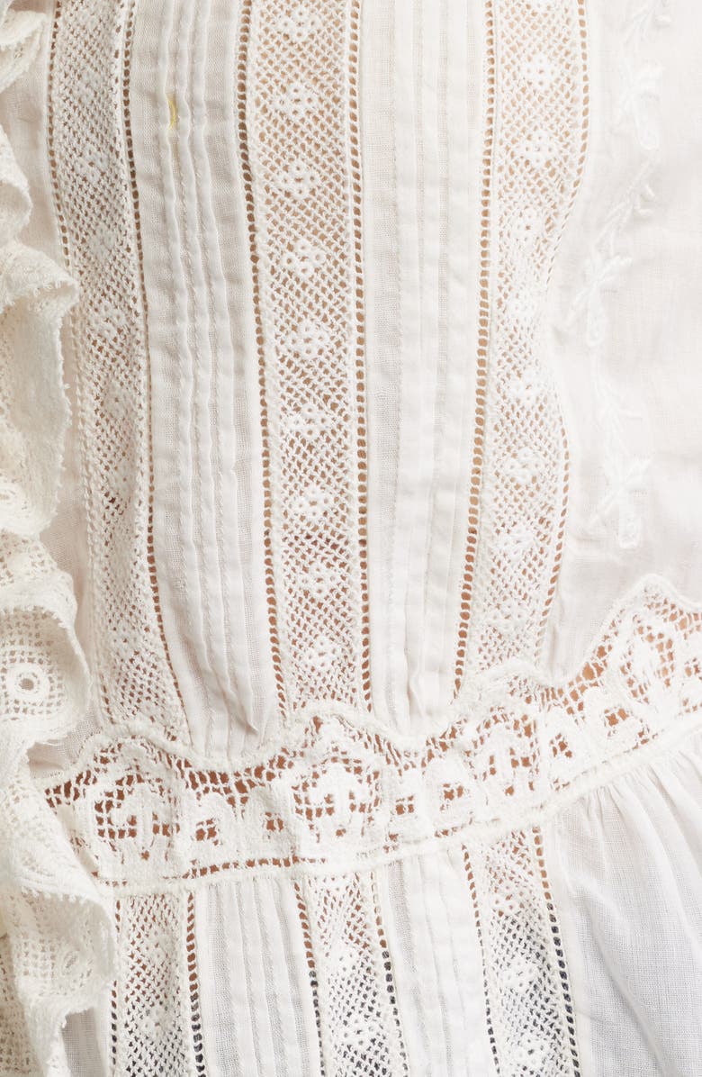 DÔEN Eldoris Lace Detail Organic Cotton Top, Alternate, color, Salt