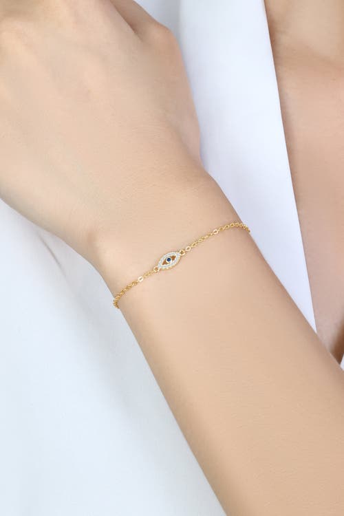 Mint & Lily Dainty Evil Eye Charm Bracelet In Silver