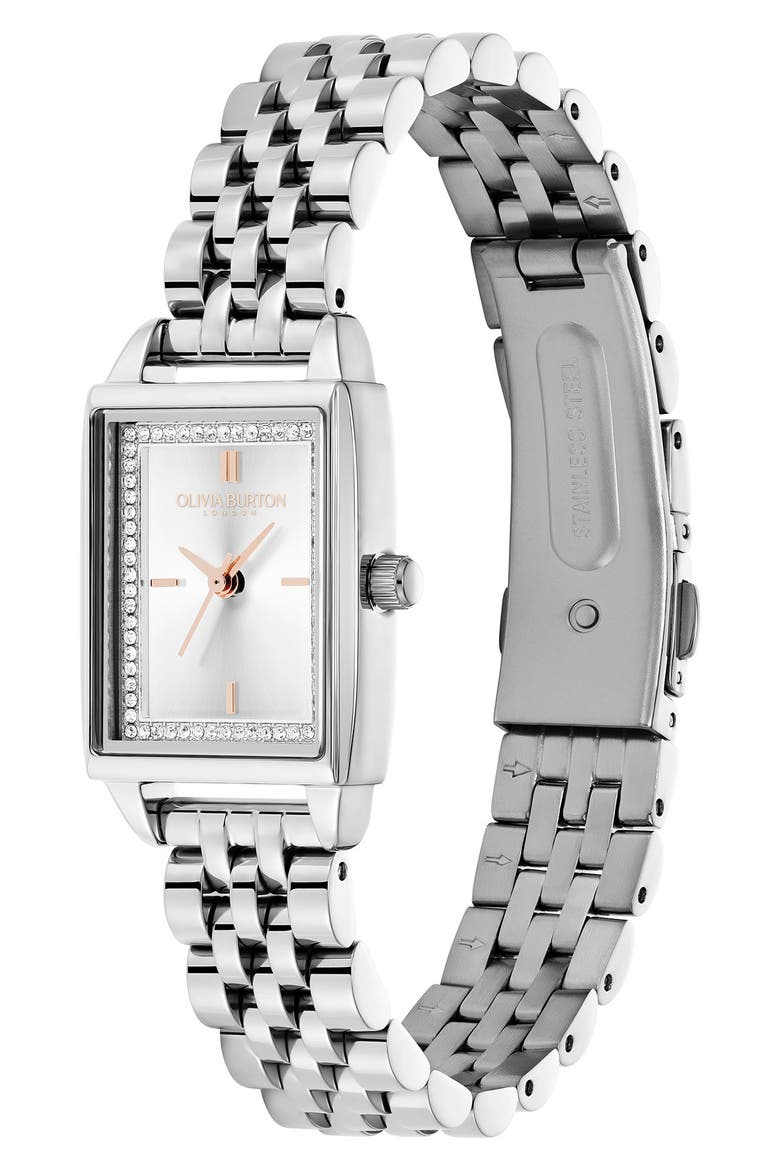 Classics Rectangular Bracelet Watch, 20mm, Alternate, color, WHITE