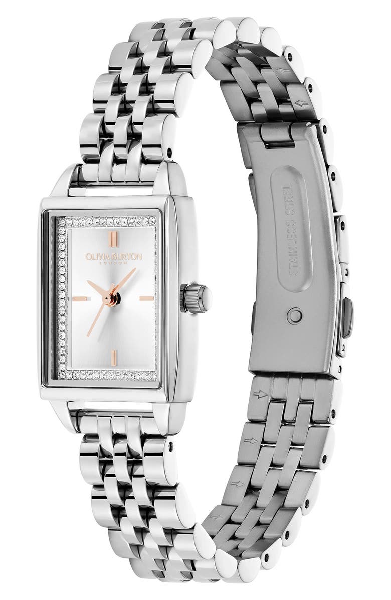 Olivia Burton Classics Rectangular Bracelet Watch, 20mm, Alternate, color, White