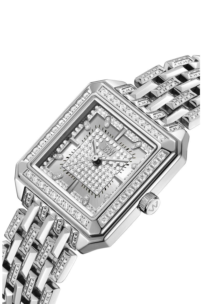 Astra Crystal Pavé Bracelet Watch, 29mm, Alternate, color, SILVER