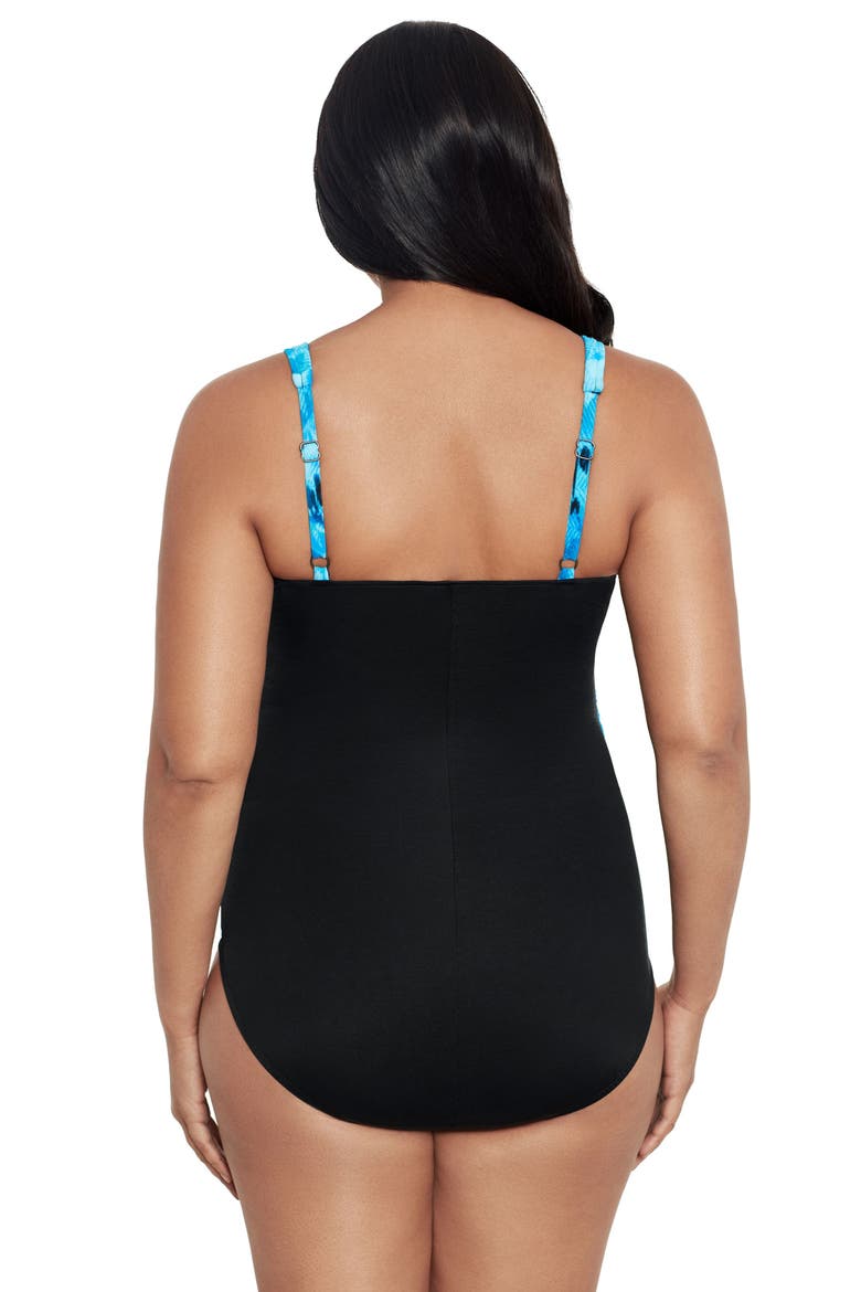 Megan V-Neckline One-Piece Swimsuit, Alternate, color, Reverberate