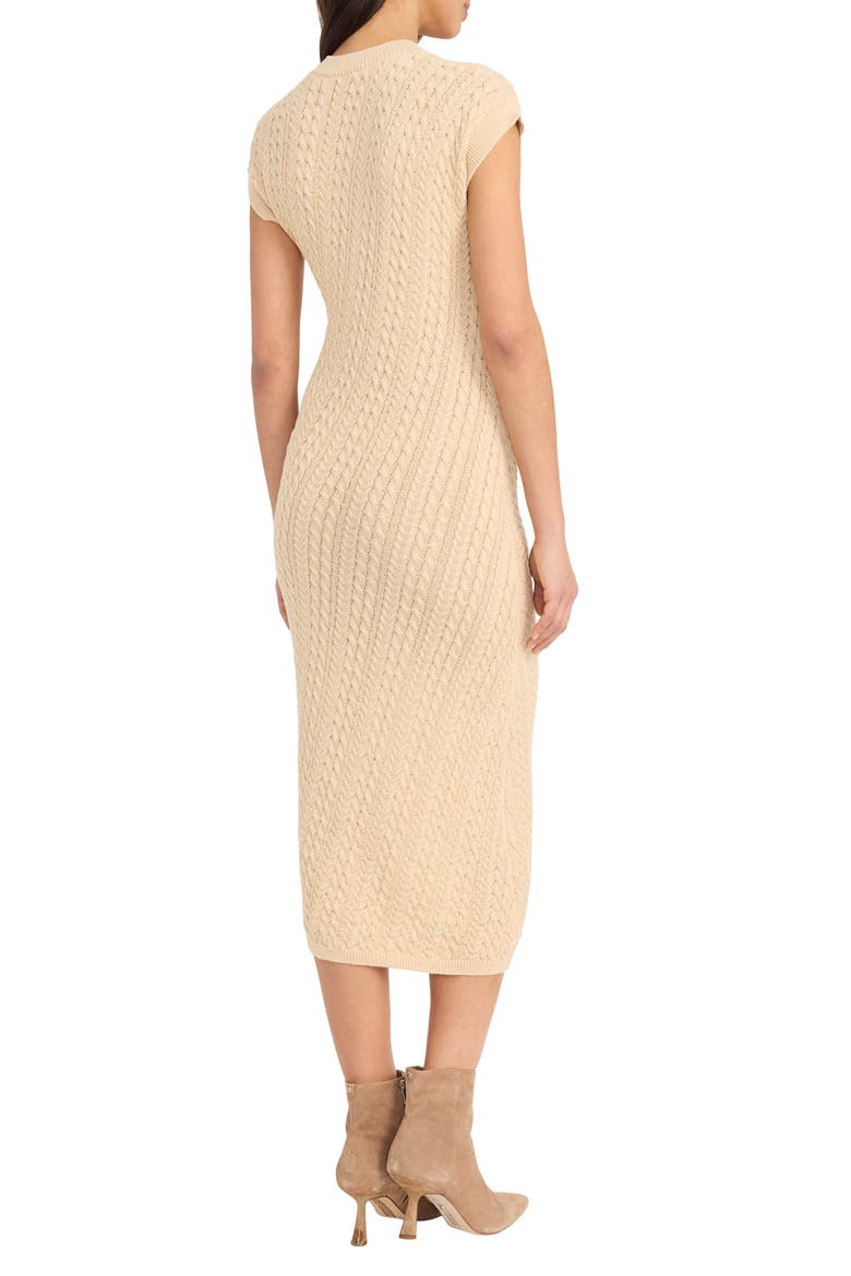 Cap Sleeve Midi Sweater Dress, Alternate, color, BEIGE