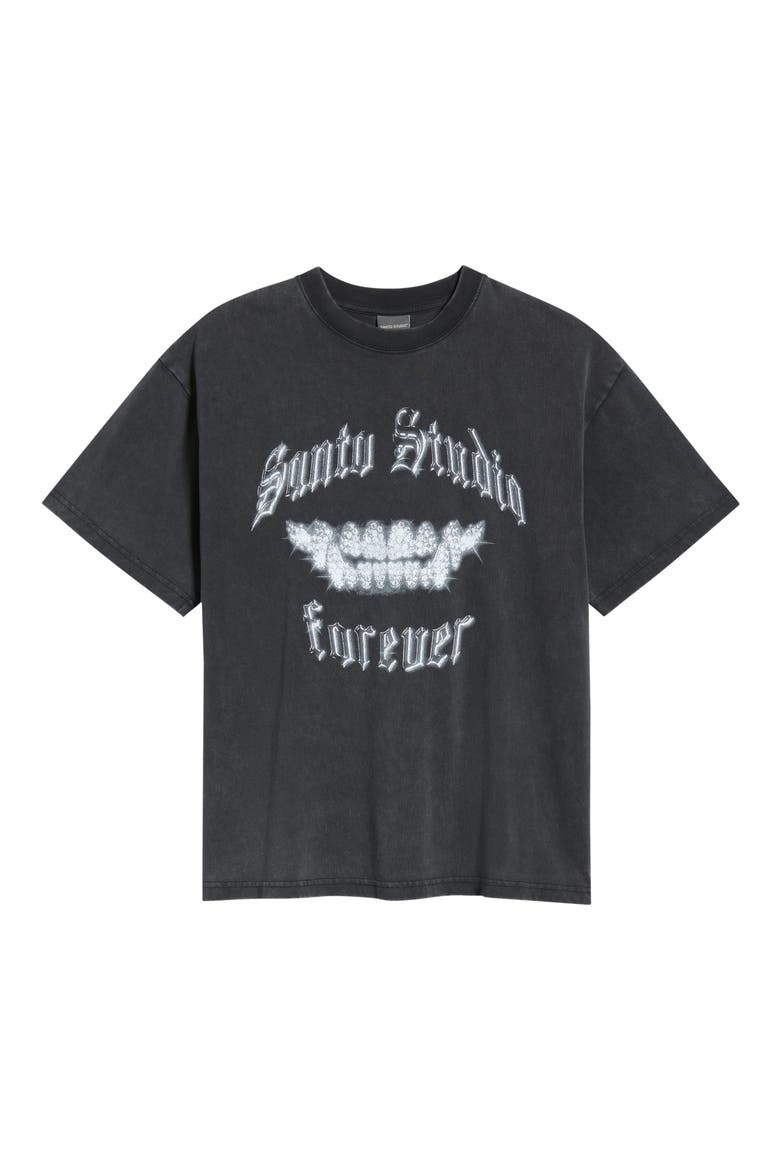 Fangs Forever Graphic Cotton T-Shirt, Alternate, color, BLACK FADE