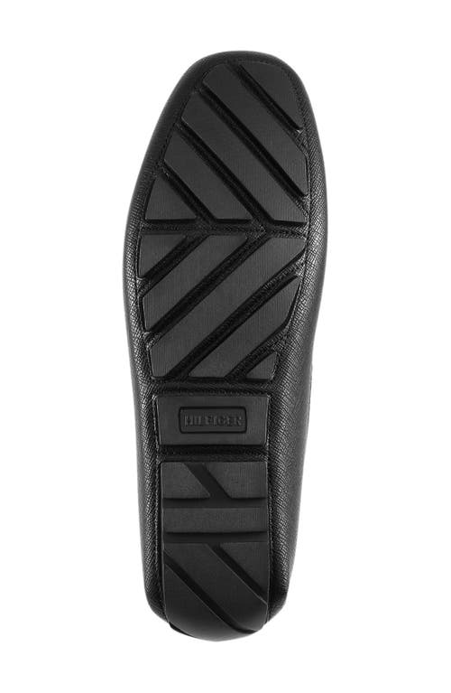 Tommy Hilfiger Attle Driver Loafer In Black Saffiano Texture