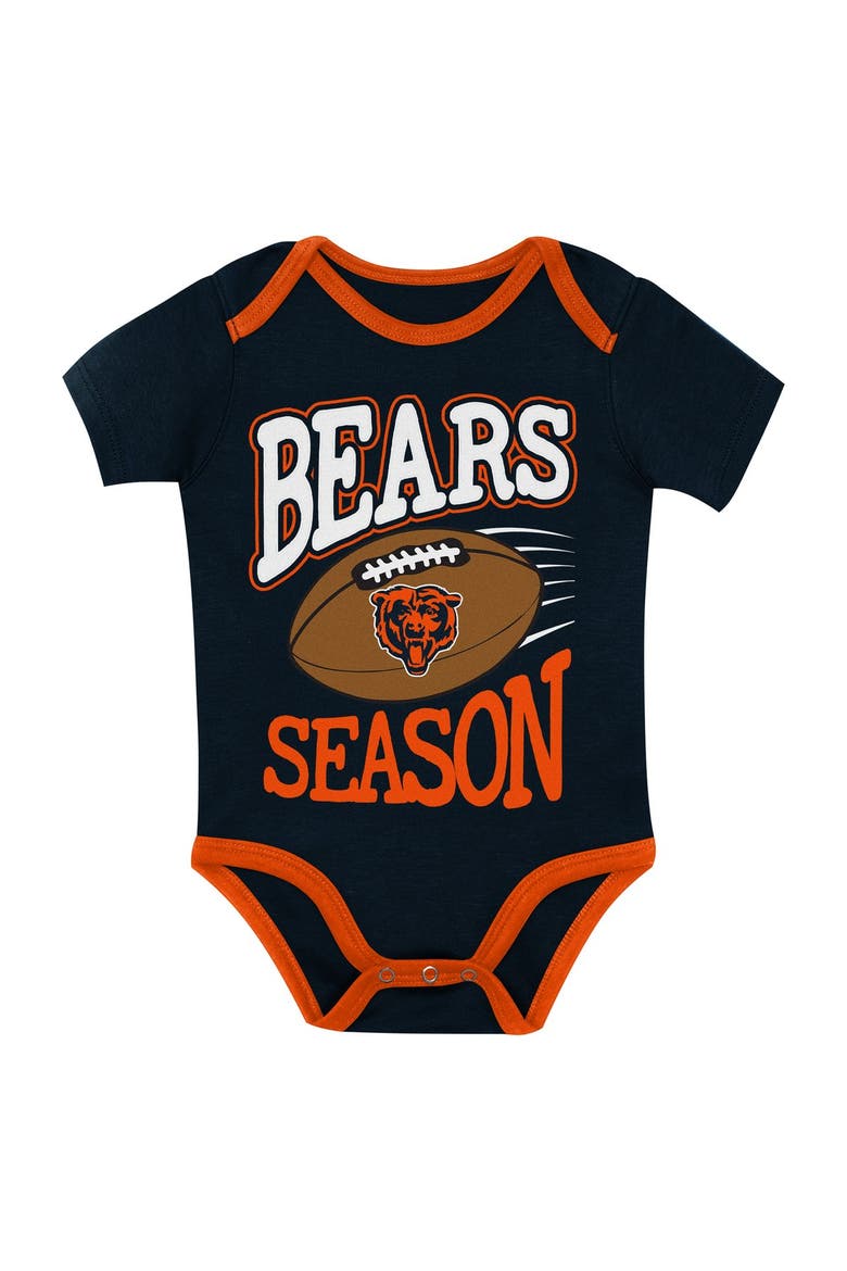 Newborn Outerstuff  Chicago Bears First Round Pick Three-Piece Creeper Set, Alternate, color, Aqua