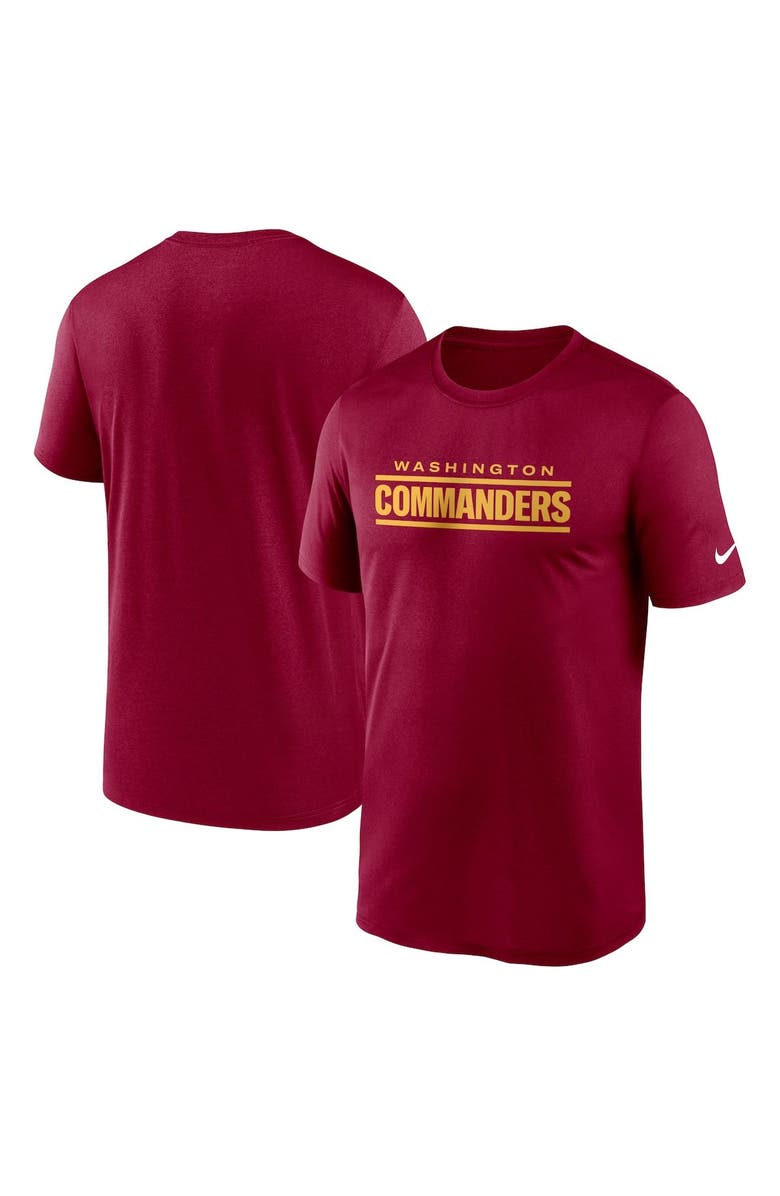 Nike Men's Nike Burgundy Washington Commanders Legend Wordmark T-Shirt, Alternate, color,
