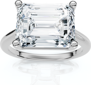 Bliss Diamond Certified 5Ct Emerald Cut Lab Grown Diamond Solitaire East West Engagement Ring