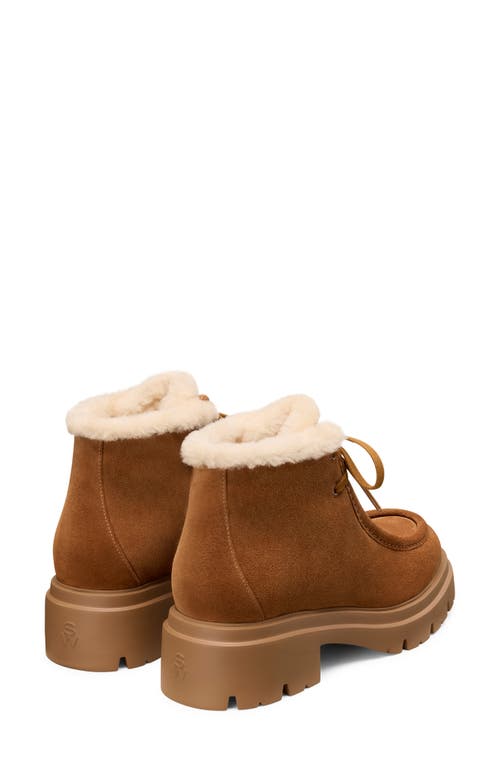 Stuart Weitzman Hudson Shearling-trimmed Suede Ankle Boots In Brown