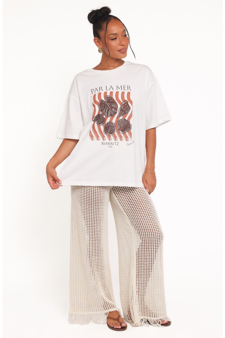 Par La Mer Oversize Cotton Graphic T-Shirt, Alternate, color, WHITE