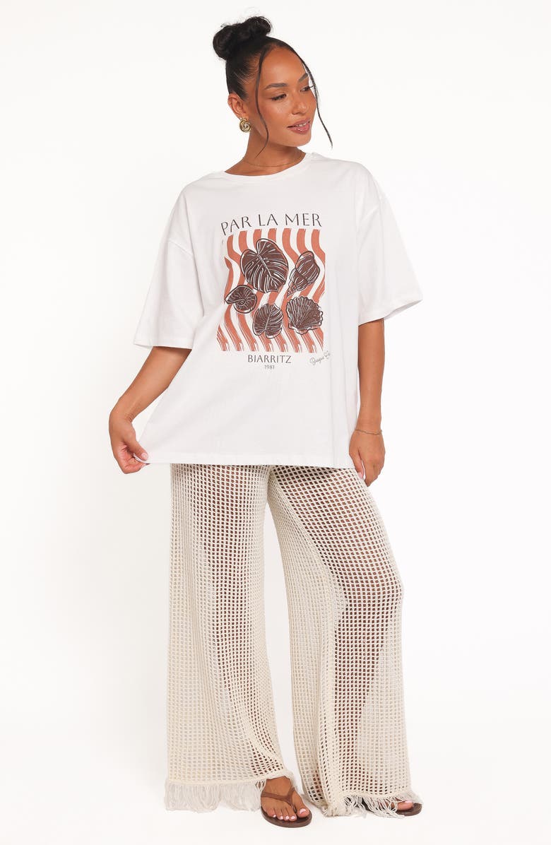 Petal & Pup Par La Mer Oversize Cotton Graphic T-Shirt, Alternate, color, White