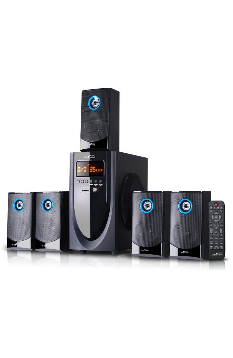 Befree Sound 5.1 Channel Bluetooth Surround Sound Speaker System, Main, color, Black