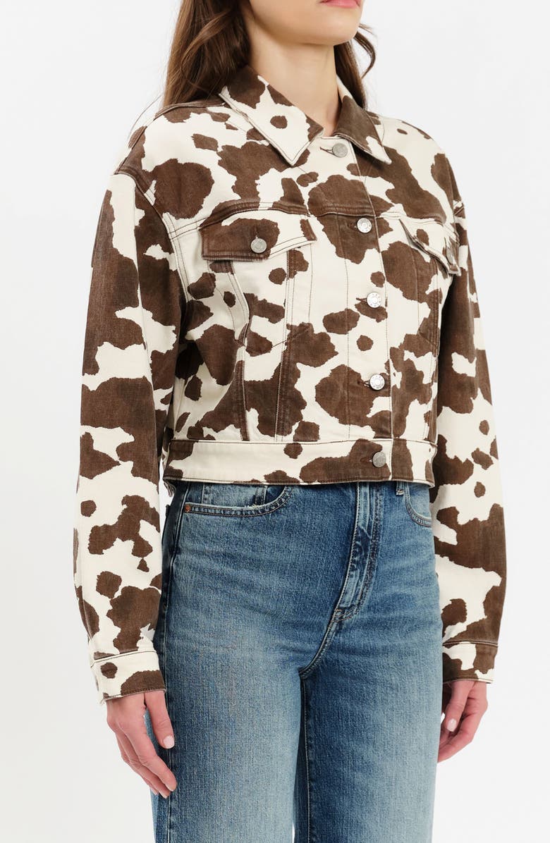 DAZE Del Mar Spotted Crop Denim Jacket, Alternate, color, Spotted