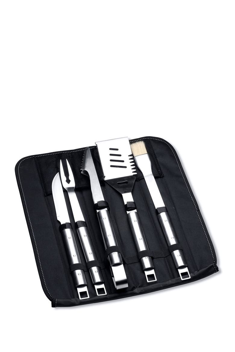 Black Cubo Stainless Steel BBQ 6-Piece Set, Alternate, color, BLACK