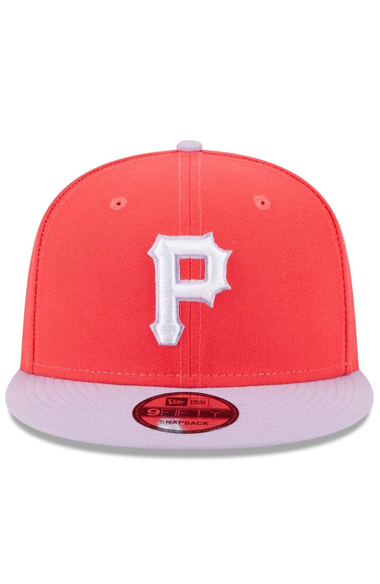 New Era Men's New Era Red/Purple Pittsburgh Pirates Spring Basic Two-Tone 9FIFTY Snapback Hat, Alternate, color, Red