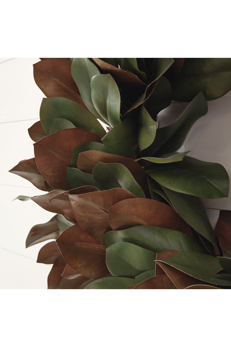 Grand Magnolia Leaf Wreath 30", Alternate, color, Green