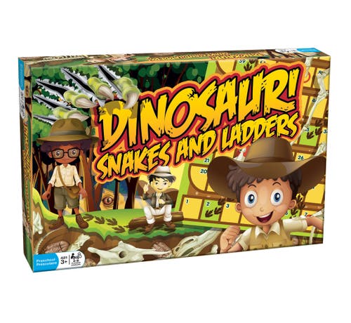 Outset Media Dinosaur Snakes And Ladders A Dinosized Twist On A Classic Game in Multicolored 