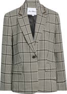 Sam Edelman Rhinestone Trim Oversized Plaid Blazer