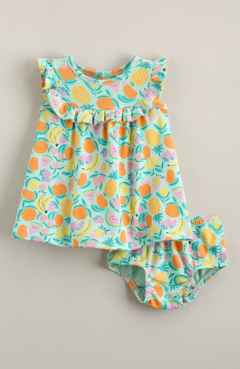 Ruffle Yoke Cotton Dress with Bloomers (Baby)