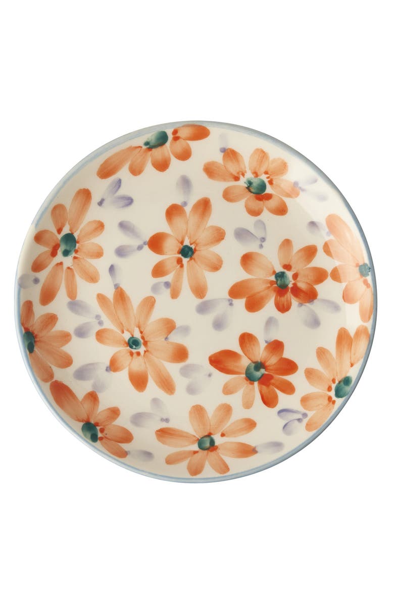 Rice by Rice Set of 4 Hand-Painted Ceramic Cake Plates, Main, color, Multi