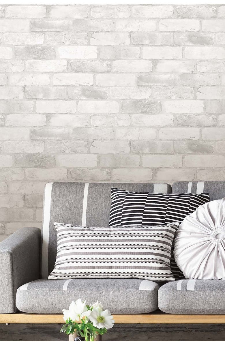 Wallpops Loft White Brick Peel & Stick Wallpaper, Alternate, color, White