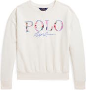 Polo Ralph Lauren Kids' Floral Appliqué Cotton Graphic Sweatshirt