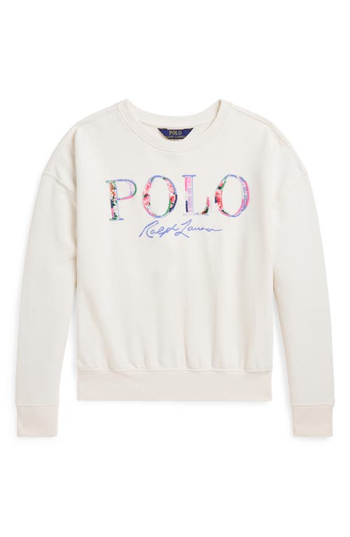 Polo Ralph Lauren Logo Terry Boxy Sweatshirt In Nevis