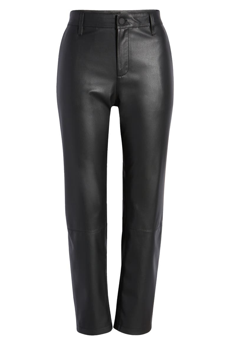 Caden Crop Faux Leather Pants, Alternate, color, SUPER BLACK