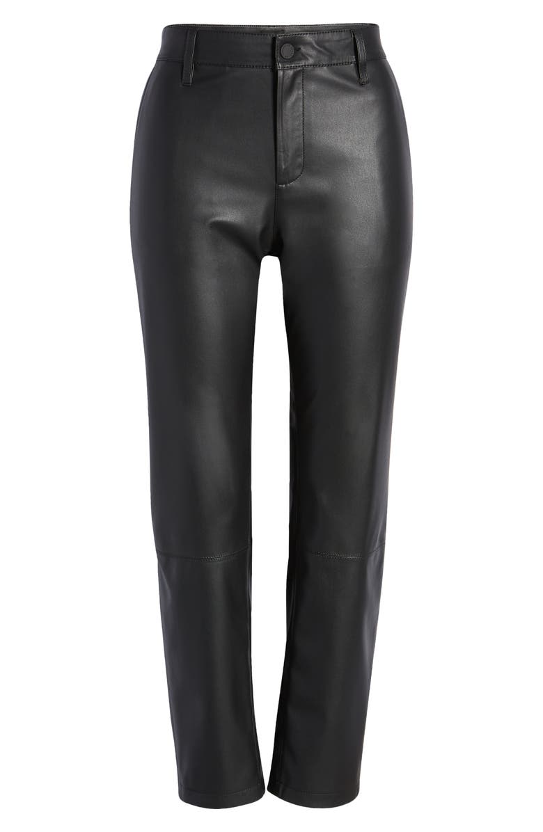 AG Caden Crop Faux Leather Pants, Alternate, color, Super Black